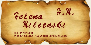 Helena Miletaški vizit kartica